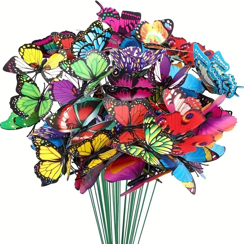3D Butterfly Garden Stakes - Multicolor Decorative Yard & Planter Decor