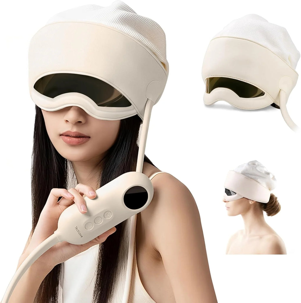 Head & Eye Massager with Heat | 3 Modes, 6-Level Warmth, Remote Control | Stress & Fatigue Relief