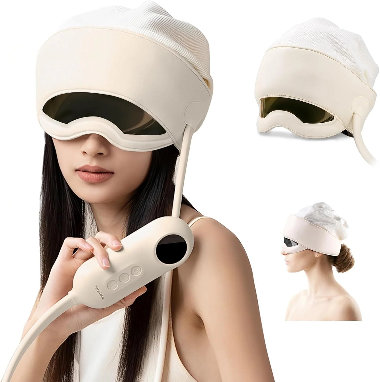 Head & Eye Massager with Heat | 3 Modes, 6-Level Warmth, Remote Control | Stress & Fatigue Relief