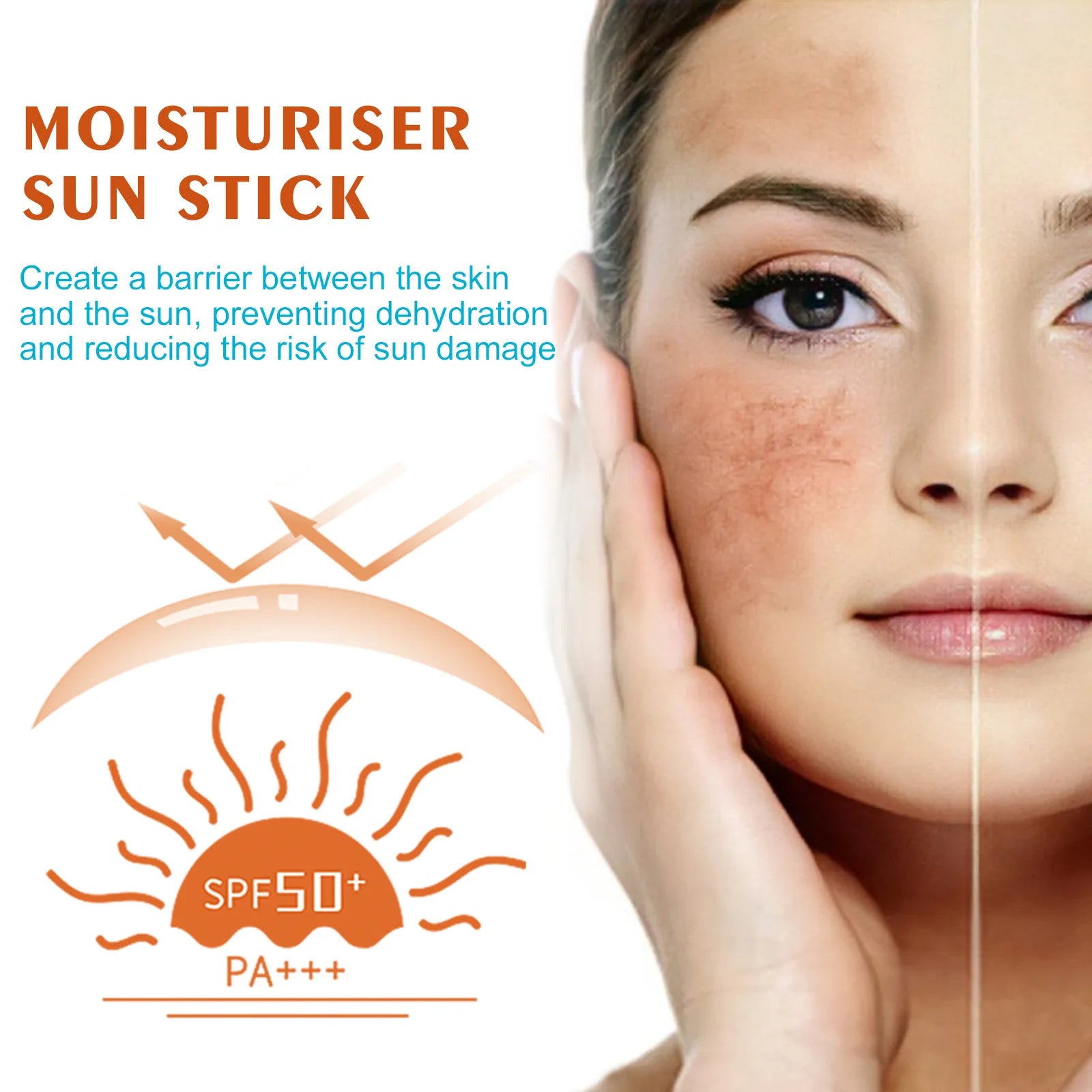 Sunscreen Cream Stick SPF 50+ UV Protective Anti Oxidant Sun Block Isolation Cream Lightweight Korea All Skin Type Cosmetics
