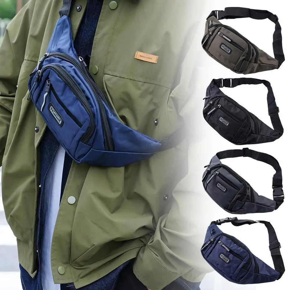 Multi-Functional Sports Waist Bag, Unisex Water-Resistant Large Capacity Wear-Resistant Fanny Pack for Work Cashier Daily Use