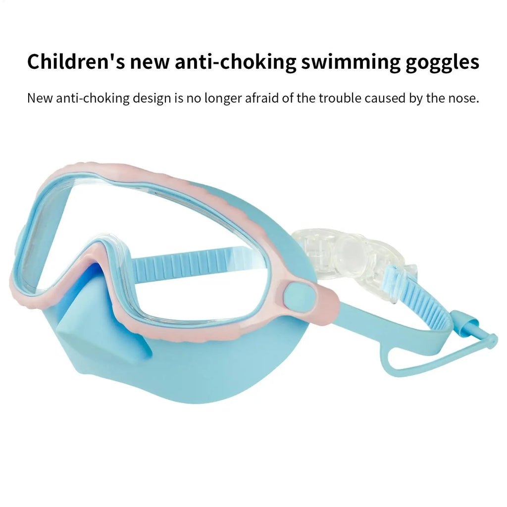 Goggles With Nose Cover Diving Glasses Anti-Fog No-Leak Clear Waterproof Snorkeling Goggles Gear For Children Kids Aged 4-15