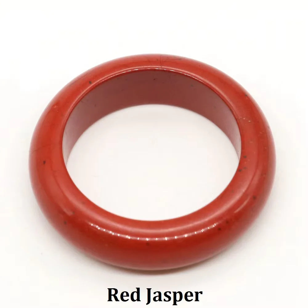 Natural Stone Crystal Band Rings for Women Men Amethyst Lapis Pink Quartz Agates Dainty Finger Ring Charm Jewelry Couple Gift