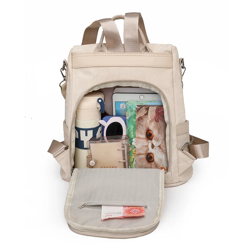 Women's PU Leather Backpack - Large Capacity Fashion Daypack with Tassel