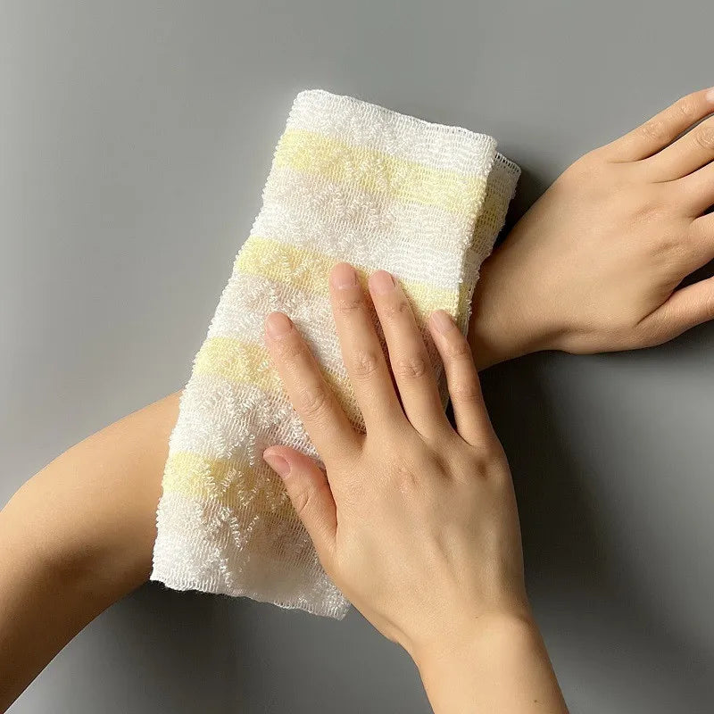Japanese Exfoliating Bath Towel - Extra Long Back Scrubber, Two-Sided, Antibacterial