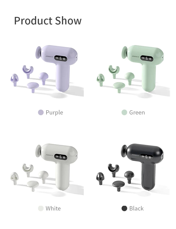 Deep Tissue Percussion Massage Gun — 6-Speed with 4 Massage Heads