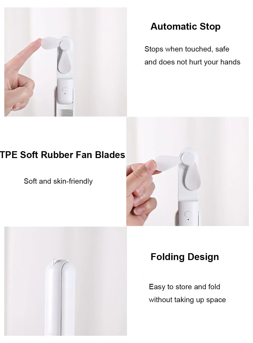 Mini Portable Rechargeable Handheld Fan with Power Bank
