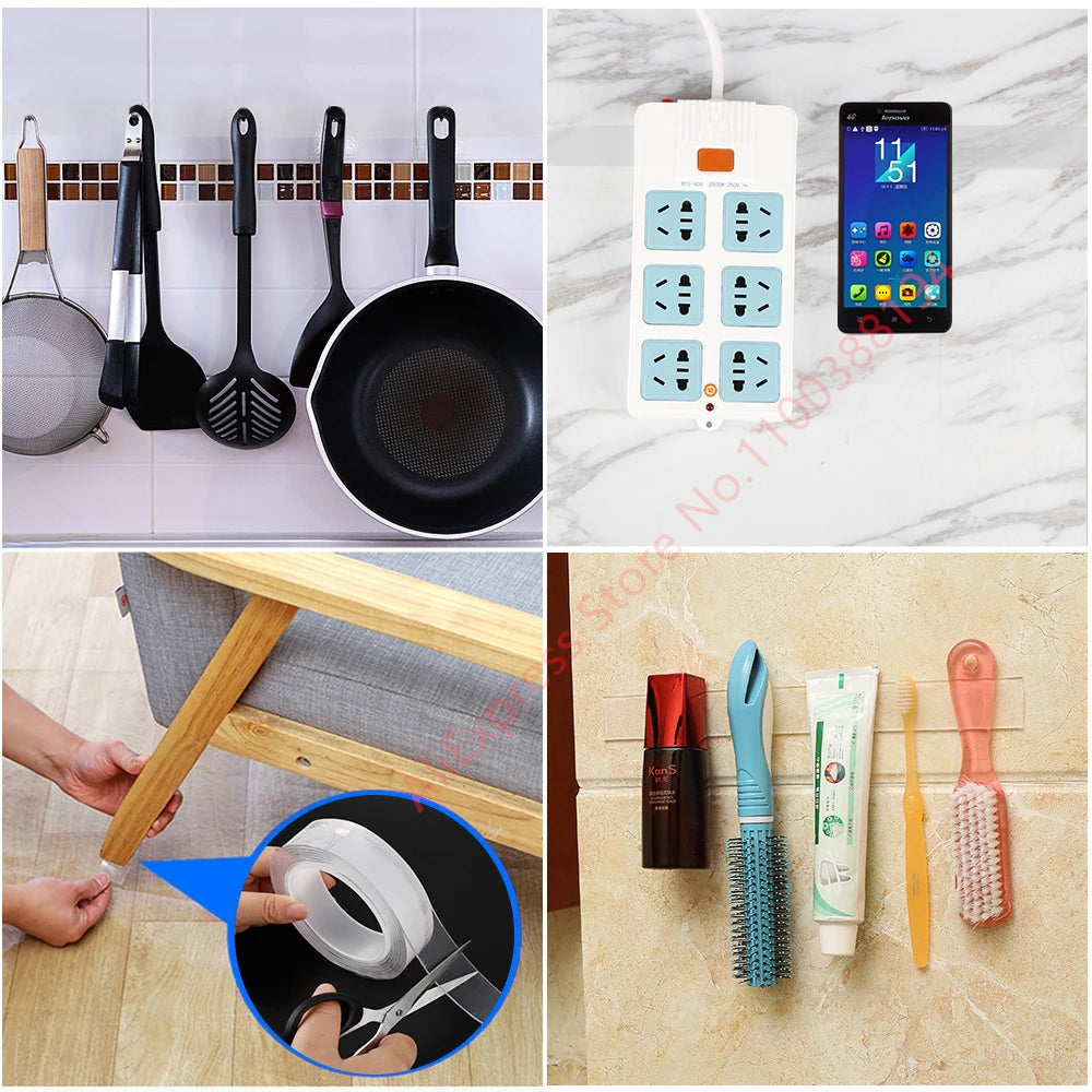 Nano Double-Sided Adhesive Tape – Waterproof, Reusable & Residue-Free | Home, Car & Office