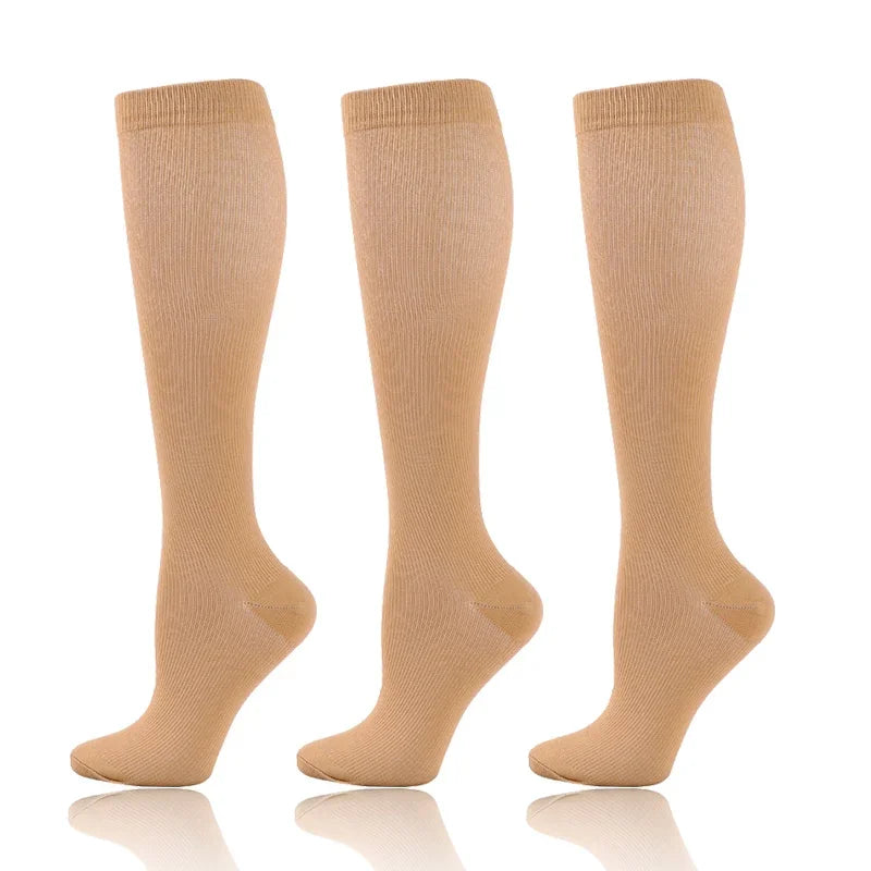 3-Pack Knee High Compression Socks 30mmHg - Sports, Medical & Travel