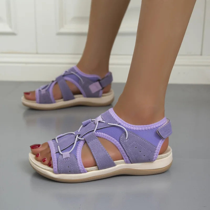 Women's Peep-Toe Flat Beach Sandals