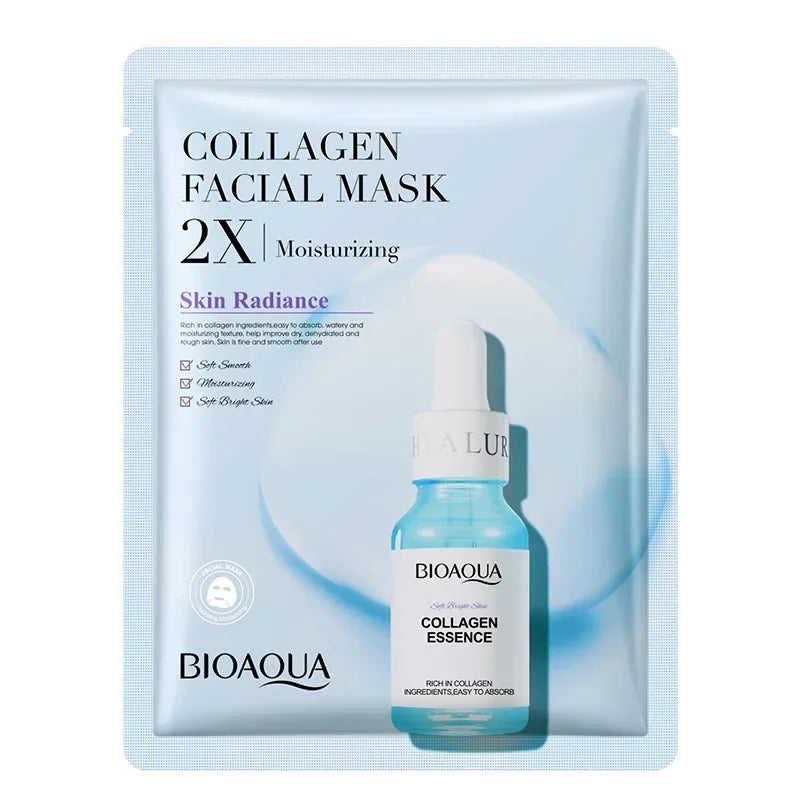 BIOAQUA 20-Piece Facial Sheet Mask Set - Vitamin C, Collagen, Hyaluronic Acid & More