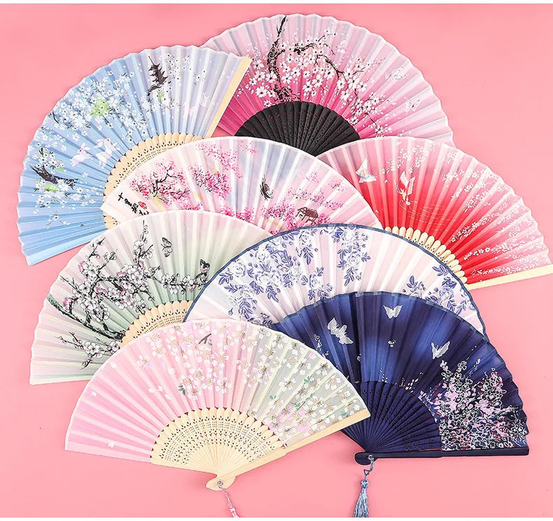 Chinese Style Silk Folding Fan - Hanfu & Cheongsam