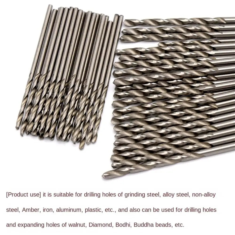 10pcs 0.5-3.0mm HSS Twist Drill Bit Set For Dremel Rotary Tool Straight Shank Mini Drill Bit Set High Speed Steel Hole Cutter