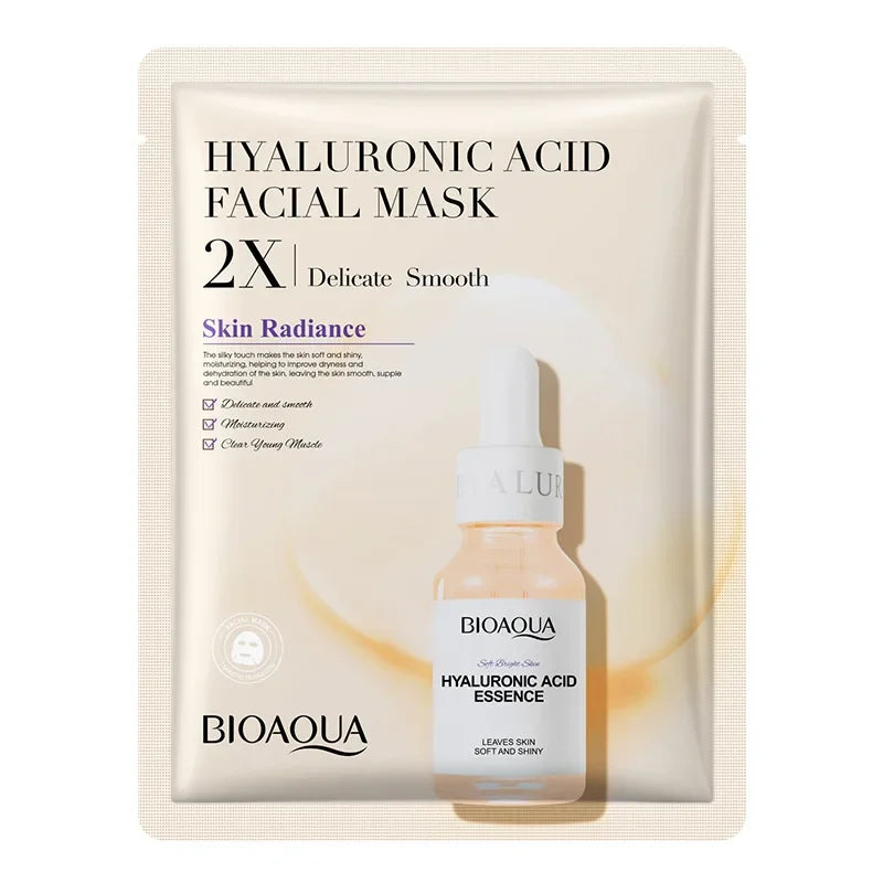 BIOAQUA 20-Piece Facial Sheet Mask Set - Vitamin C, Collagen, Hyaluronic Acid & More