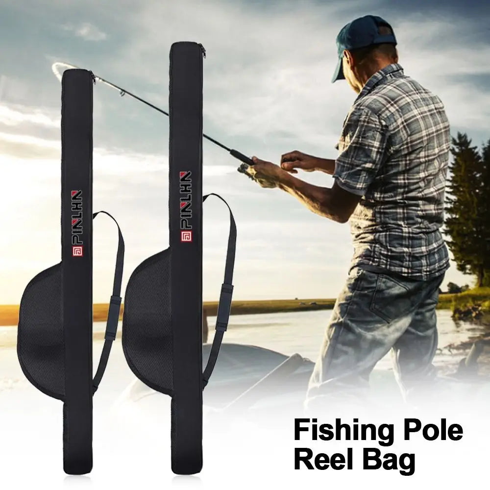New Portable Fishing Rod Bag Folding 118/128cm Fishing Rod Case With Shoulder Strap Fishing Pole Reel Bag