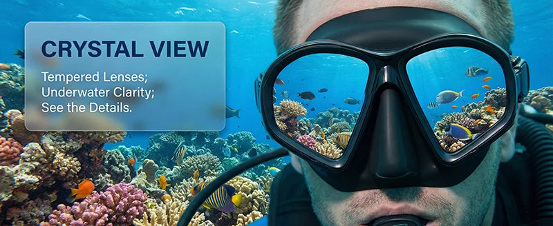 JUNHAIINS Tempered Glass Freediving Mask Snorkeling Set Foldable snorkel J-type Diving Mask with Camera Mount