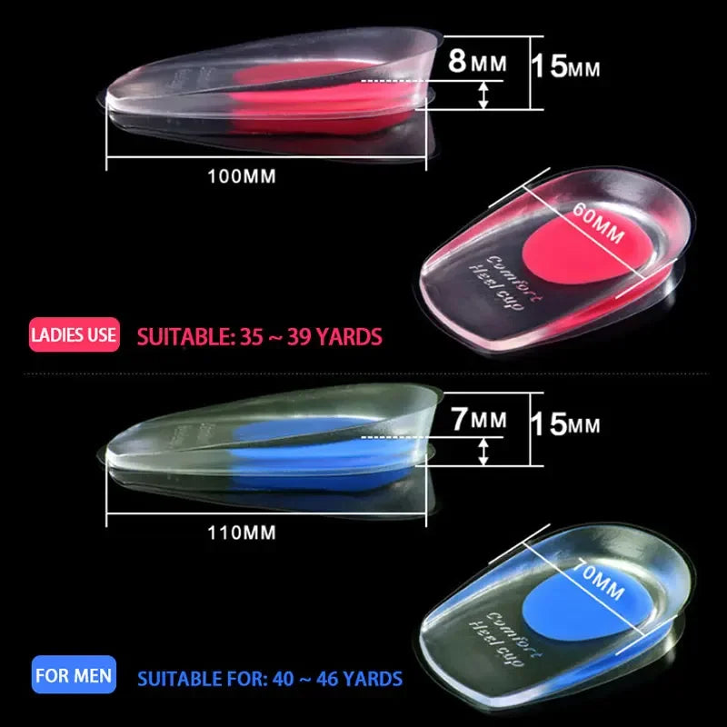 1Pair Gel insole silicone Men Women whole Cushion insoles soles relief foot pain Spur Support Shoe pad High Heel Inserts
