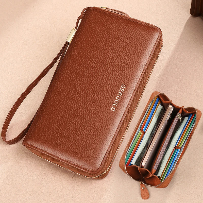 GERUOLA Genuine Leather RFID Blocking Long Wallet