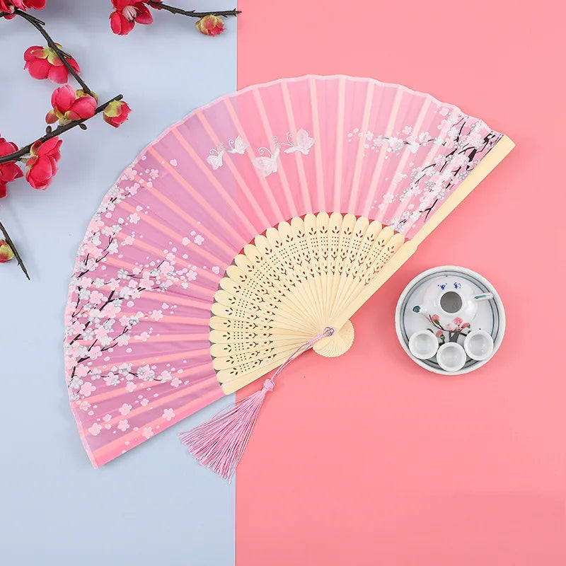 Chinese Style Silk Folding Fan - Hanfu & Cheongsam