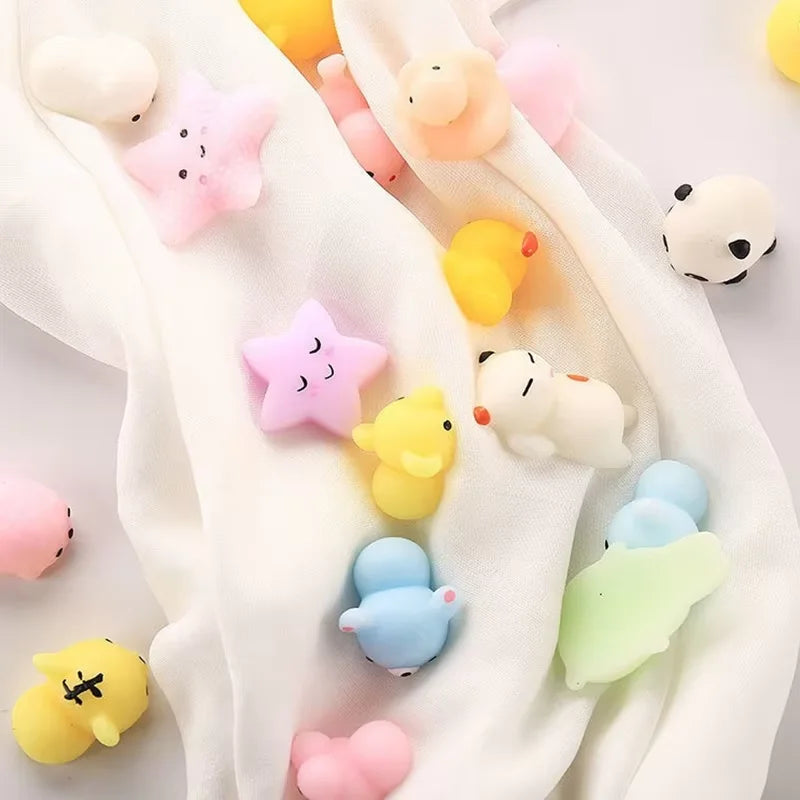 18-Piece Mini Animal Stress Relief Squeeze Toy Set