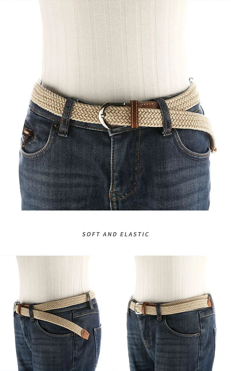 Elastic Knitted Woven Belt - Unisex Casual
