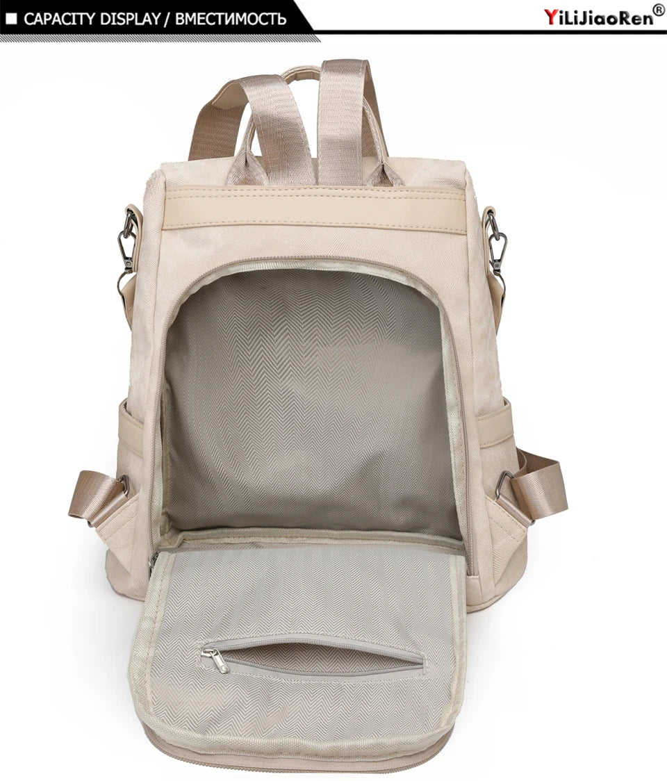 Women's PU Leather Backpack - Large Capacity Fashion Daypack with Tassel