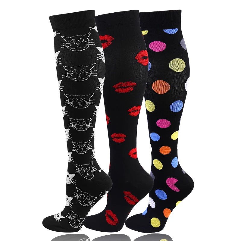 3-Pack Knee High Compression Socks 30mmHg - Sports, Medical & Travel