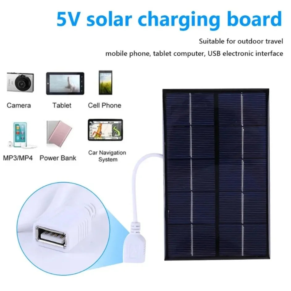 Portable Solar Panel USB Charger - Waterproof for Hiking & Camping