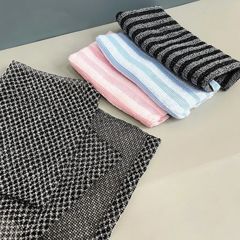 Japanese Exfoliating Bath Towel - Extra Long Back Scrubber, Two-Sided, Antibacterial