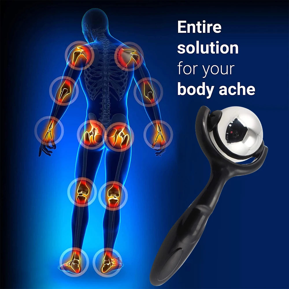FITPERT Stainless Steel Massage Roller Ball | Hot & Cold Therapy for Muscle Pain Relief