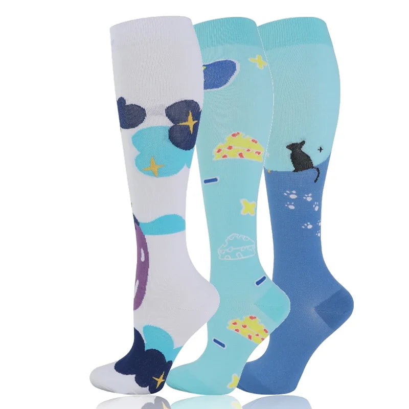 3-Pack Knee High Compression Socks 30mmHg - Sports, Medical & Travel