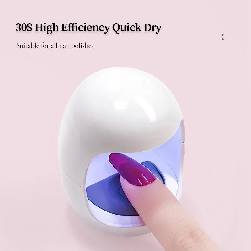 Mini Eggshell LED Nail Lamp - Portable USB Gel Polish Dryer