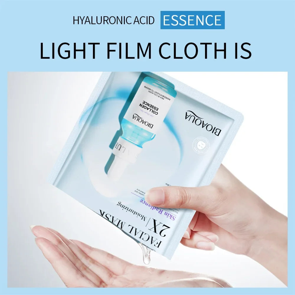 BIOAQUA 20-Piece Facial Sheet Mask Set - Vitamin C, Collagen, Hyaluronic Acid & More