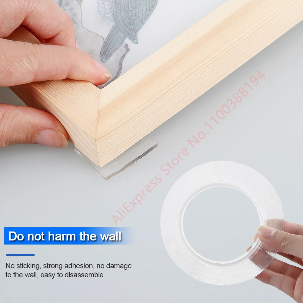 Nano Double-Sided Adhesive Tape – Waterproof, Reusable & Residue-Free | Home, Car & Office