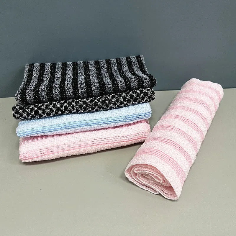 Japanese Exfoliating Bath Towel - Extra Long Back Scrubber, Two-Sided, Antibacterial