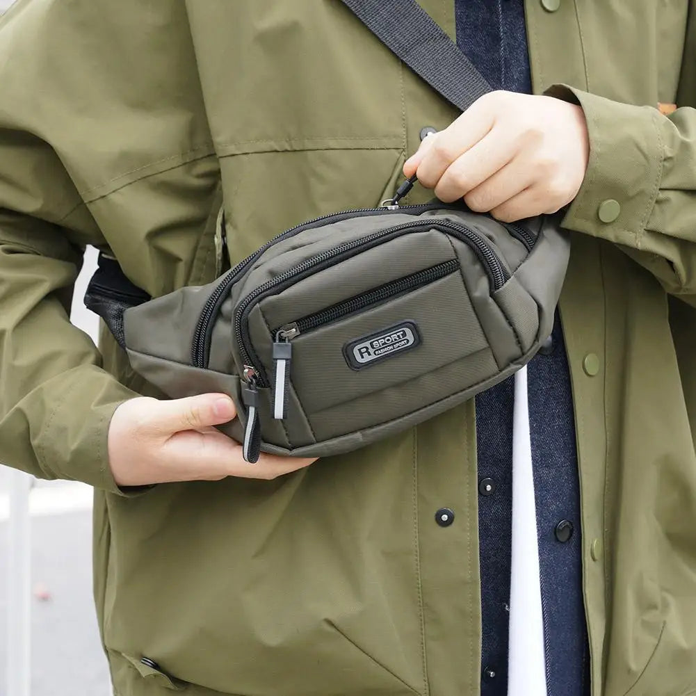 Multi-Functional Sports Waist Bag, Unisex Water-Resistant Large Capacity Wear-Resistant Fanny Pack for Work Cashier Daily Use