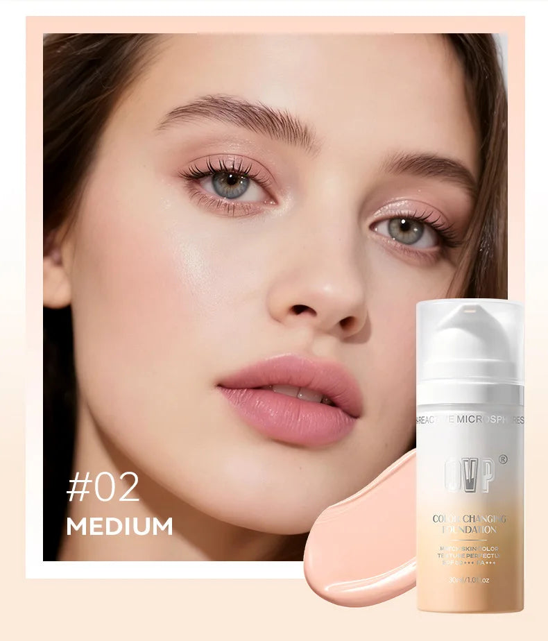 Color-Changing Sunscreen Foundation,Skin Tone Matching,All-Day Long-Lasting Wear,Perfect Base for Flawless Makeup