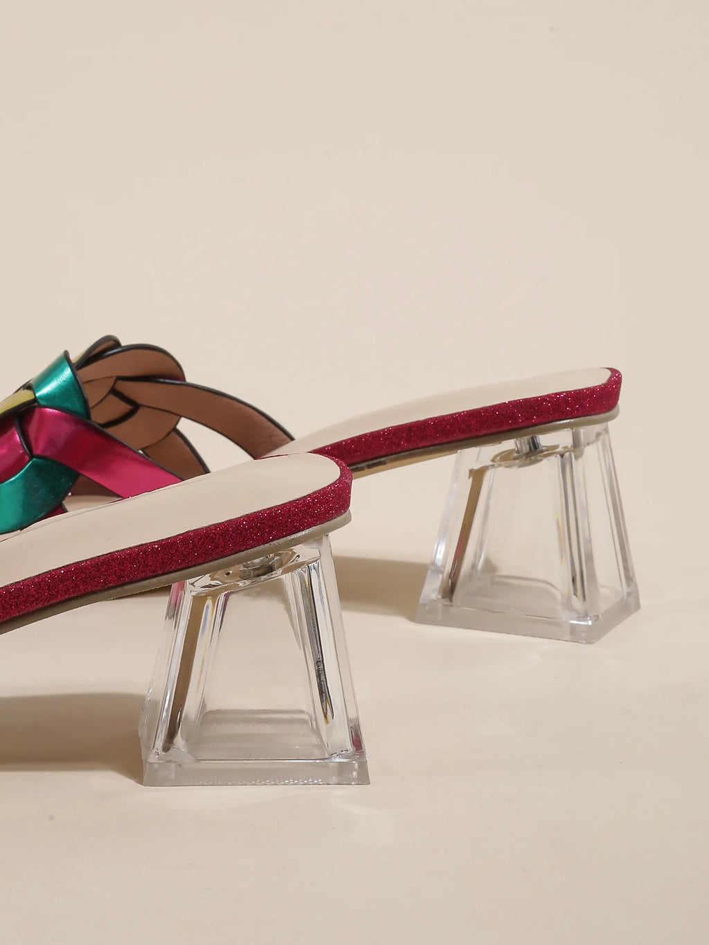 Women's Square Toe Mid-Heel Strappy Sandals