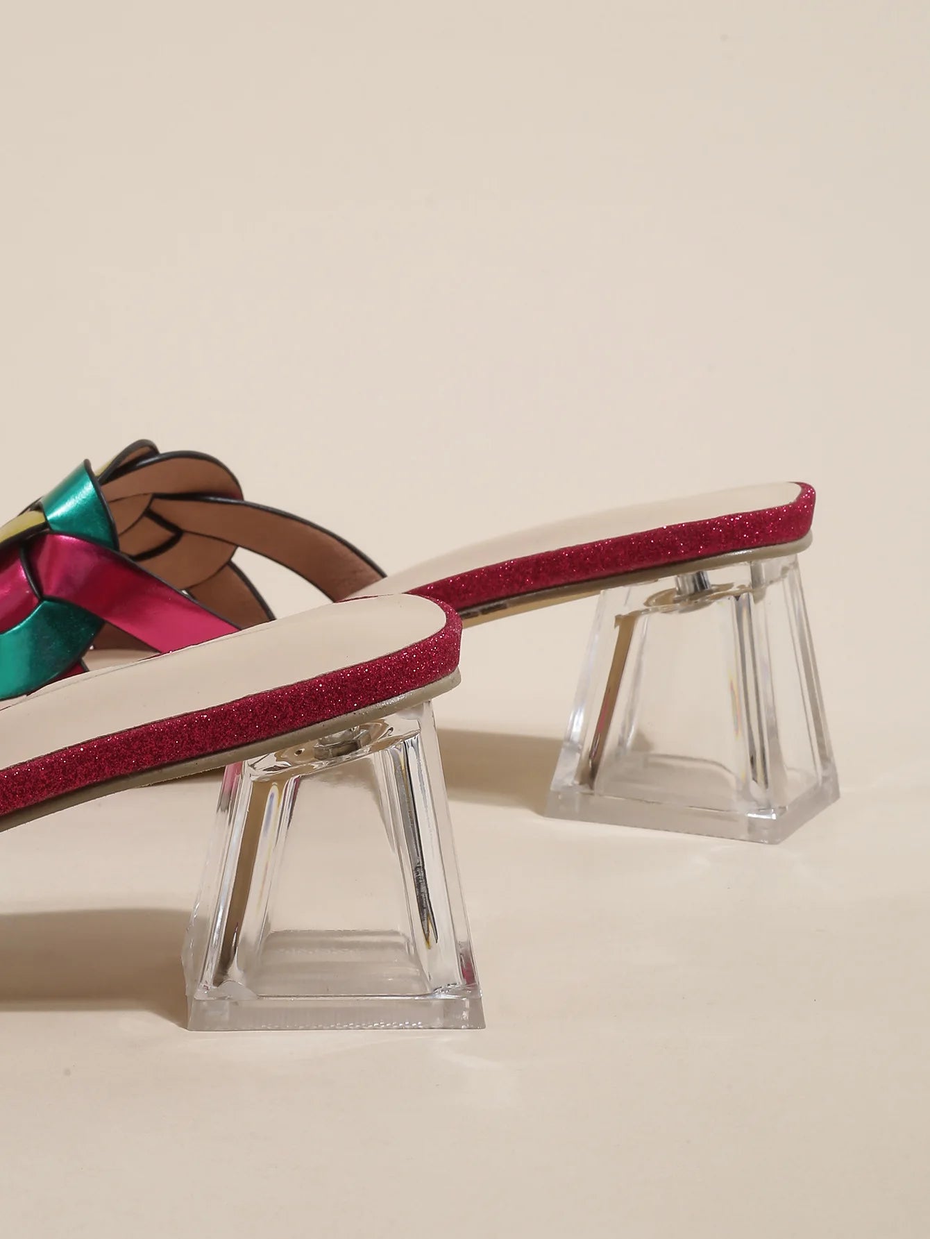 Women's Square Toe Mid-Heel Strappy Sandals