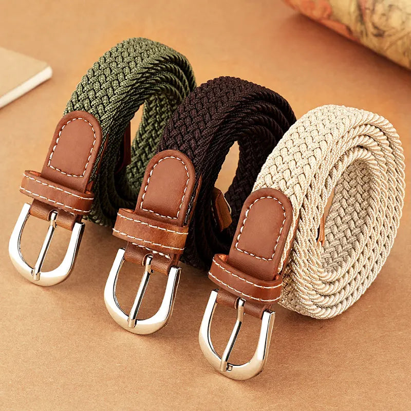 Elastic Knitted Woven Belt - Unisex Casual