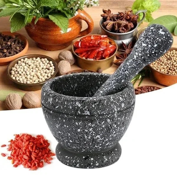 Resin Mortar & Pestle Set – Herb, Spice & Garlic Grinder for Home & Restaurant Kitchens
