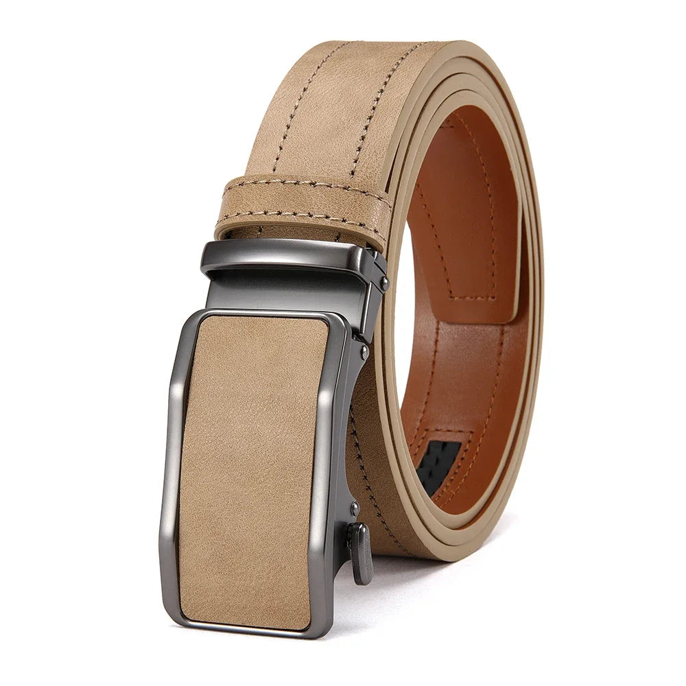 Men's Ratchet Automatic Buckle Leather Belt