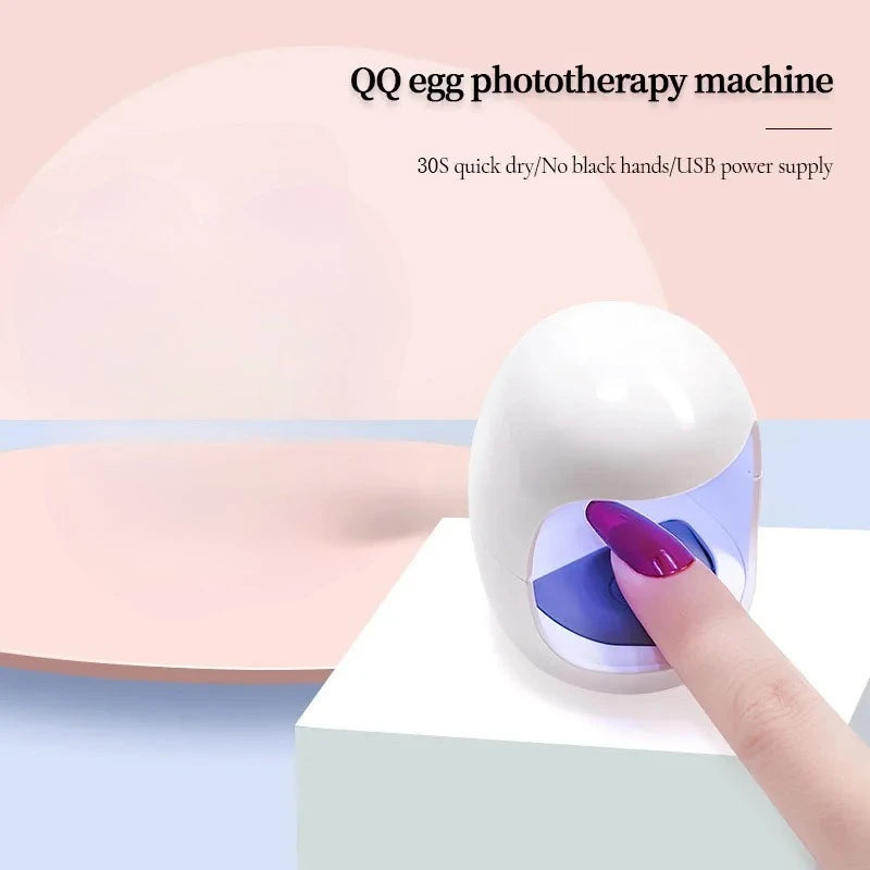 Mini Eggshell LED Nail Lamp - Portable USB Gel Polish Dryer