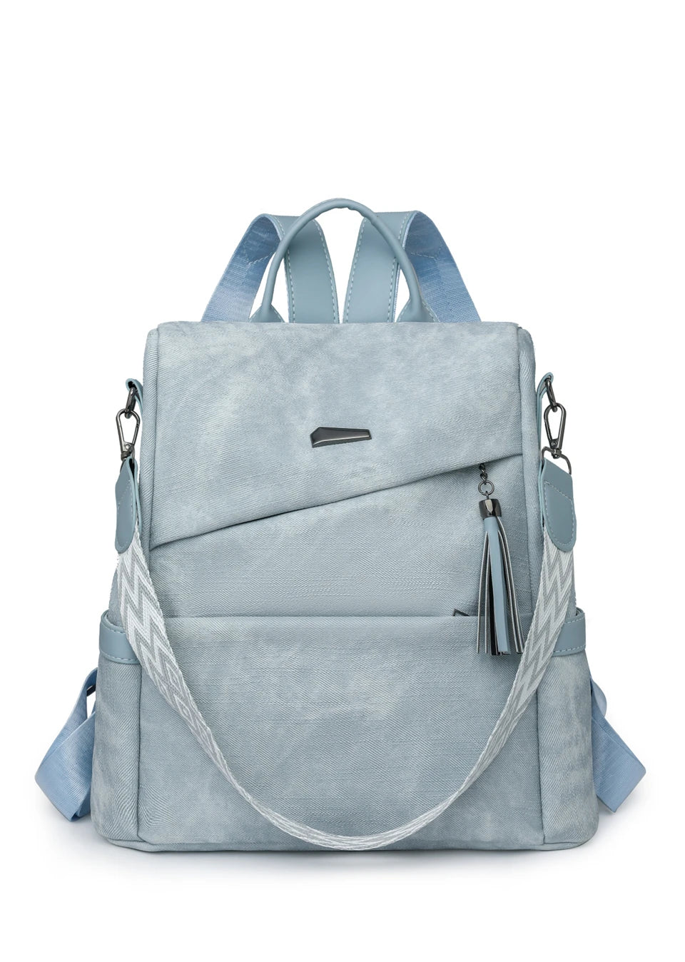 Women's PU Leather Backpack - Large Capacity Fashion Daypack with Tassel