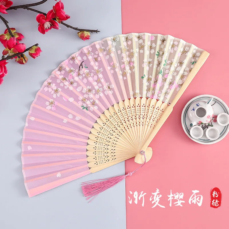 Chinese Style Silk Folding Fan - Hanfu & Cheongsam