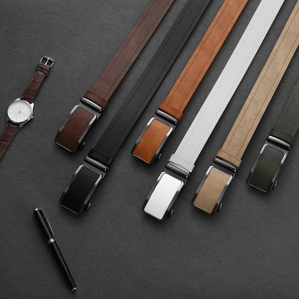 Men's Ratchet Automatic Buckle Leather Belt