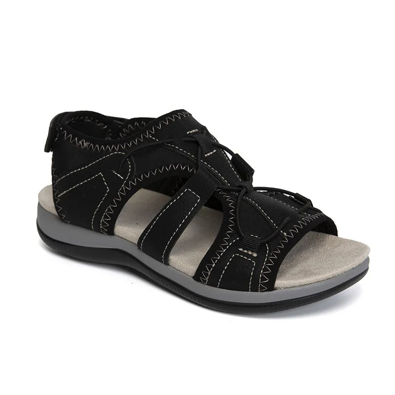 Women's Peep-Toe Flat Beach Sandals