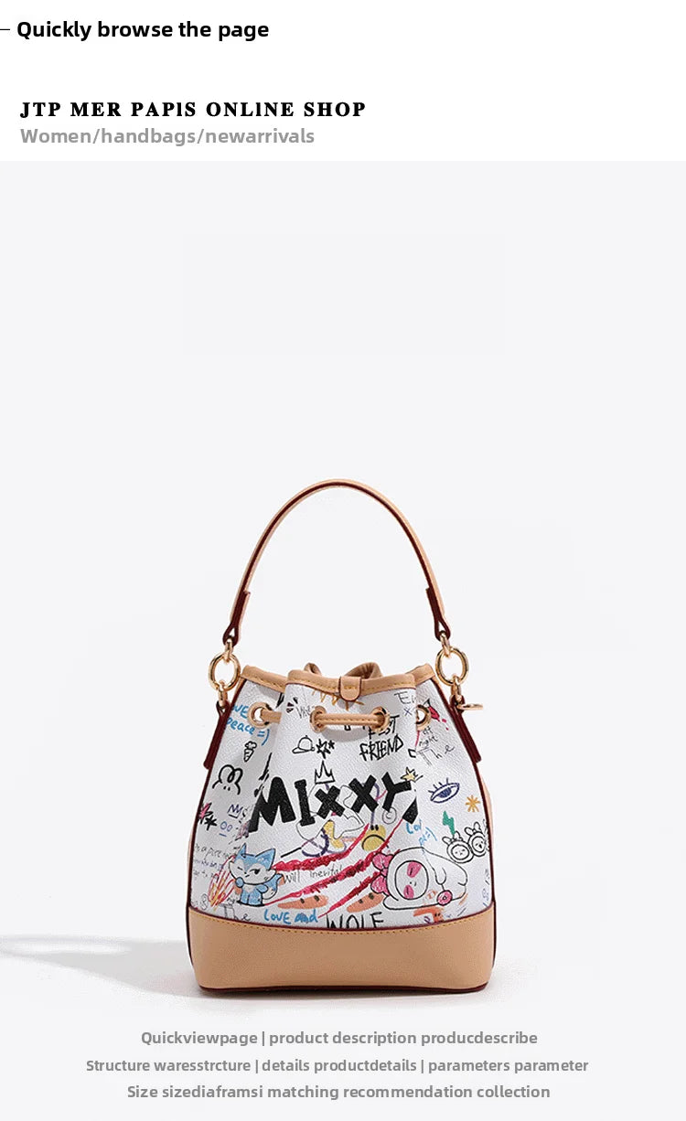 Women's Graffiti Bucket Bag