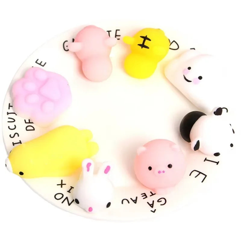 18-Piece Mini Animal Stress Relief Squeeze Toy Set