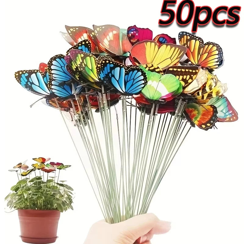 3D Butterfly Garden Stakes - Multicolor Decorative Yard & Planter Decor